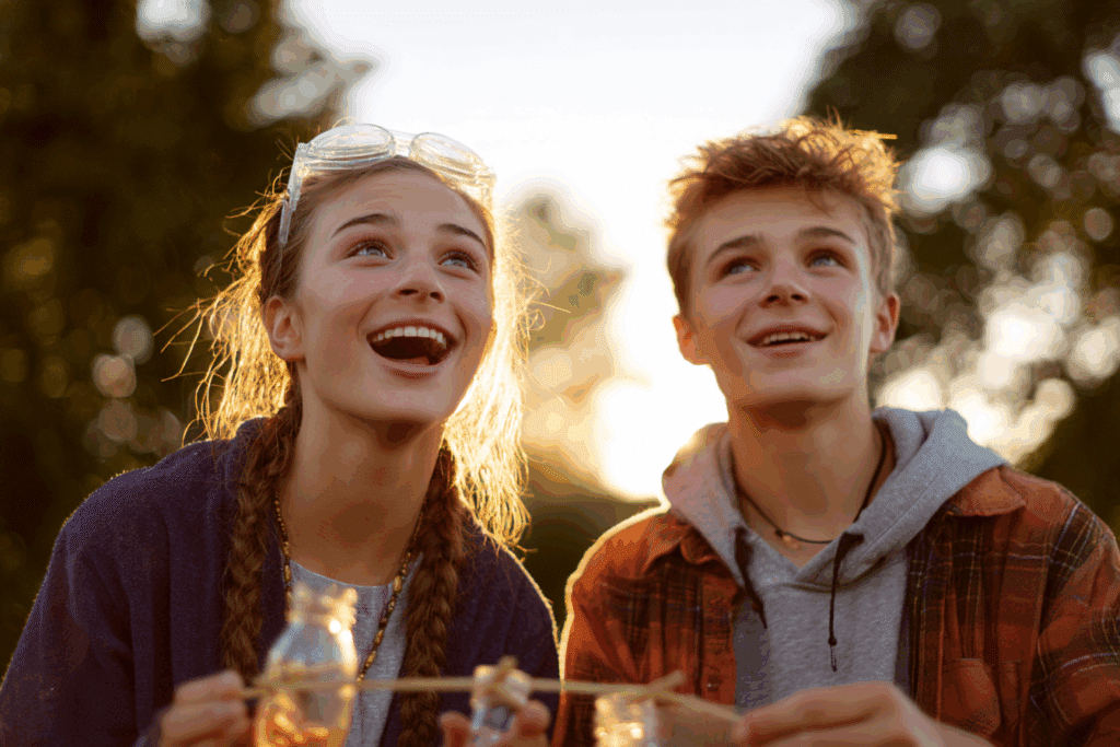 bennyboy108 Teen boy and girl outdoors building a simple scie 29e7be3d 1282 4c7e b44d e0351710ba87 3